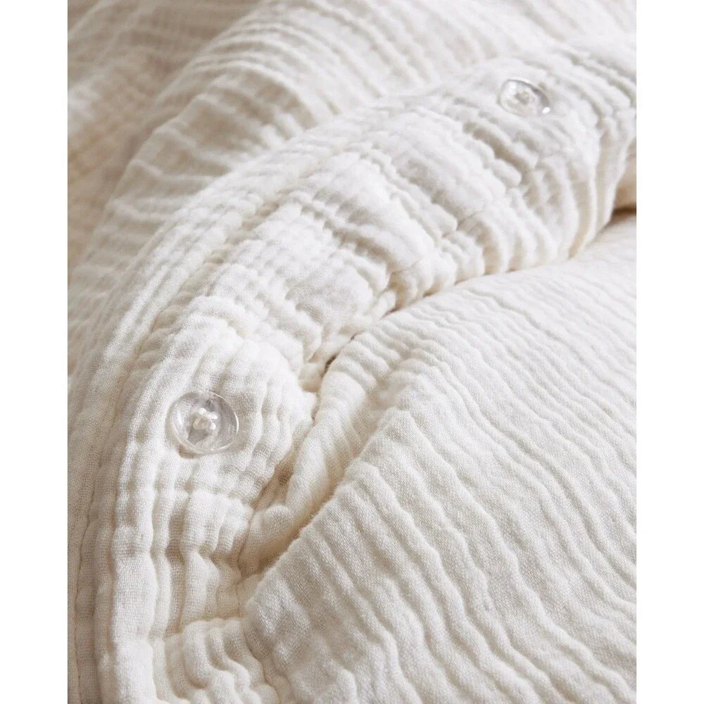 NWT QUINCE AIRY ORGANIC 100% COTTON GAUZE DUVET COVER SET KING CAL K UNDYED $170